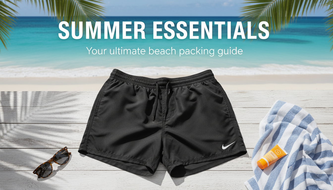 Nike Swim Men’s Black Drawstring Trunks for Spring/Summer